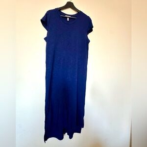 Minimalist T-shirt Long Royal Blue Dress